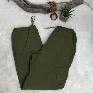 Better Together Army Green Parachute Jogger Cargo Pants